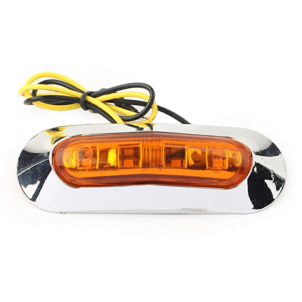 Set of 4 LED Side Clearance Marker Lights for Truck Trailer Pickup (12V 24V)