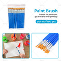 Set of 50 Flat Paint Brushes for Detail Painting Craft Art