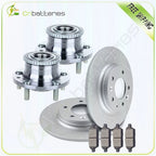 Set of 4 Rear Slotted Brake Rotors & Ceramic Pads for Lincoln MKZ (2007–2012)