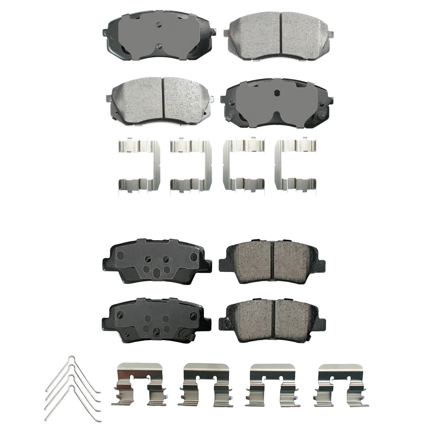 Set of 4 Akebono ProACT Ceramic Disc Brake Pads for Sonata Soul EV (2015–2020)