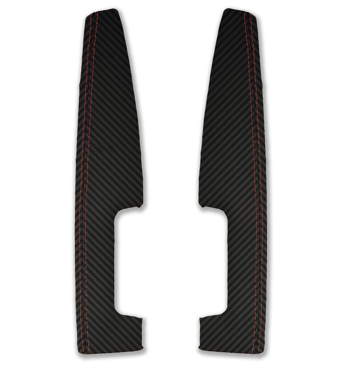 Door Panel Armrest Cover for BMW E65 E66 (2001–2008) Carbon Fiber Red Stitch