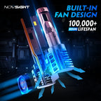 H7 LED Headlight Bulb Kit for NOVSIGHT (18000LM, 6500K)