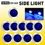 10x LED Marker Lights with Stainless Steel Rings for Truck (EV)