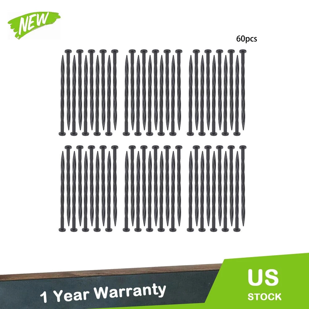 Set of 60 Plastic Spiral Landscape Edging Nails for Garden
