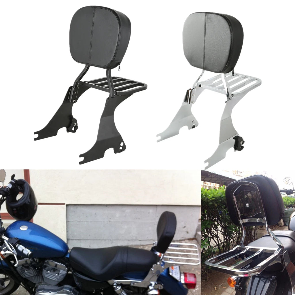 Backrest Sissy Bar & Luggage Rack for Harley Sportster XL 883 1200 (2004–2022)