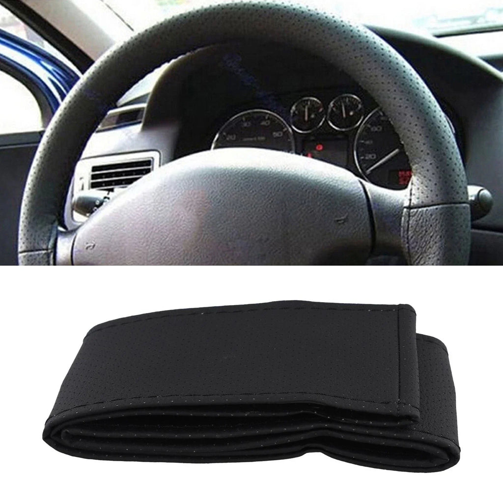 Car Steering Wheel Cover Real Leather Lace-Up Steering Wheel-Protector for AU