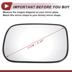 Heated Left Driver Side Mirror Glass for Honda Accord (2003–2007)