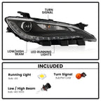 Halogen Headlight with LED DRL for Chrysler 200 (2015–2017) Right 8 Pins