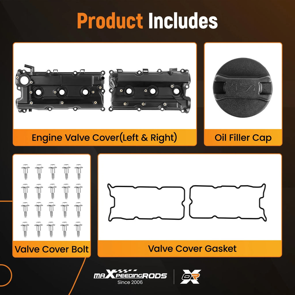 Engine Valve Cover Set for Nissan Pathfinder Infiniti QX4 3.5L (2002–2004)
