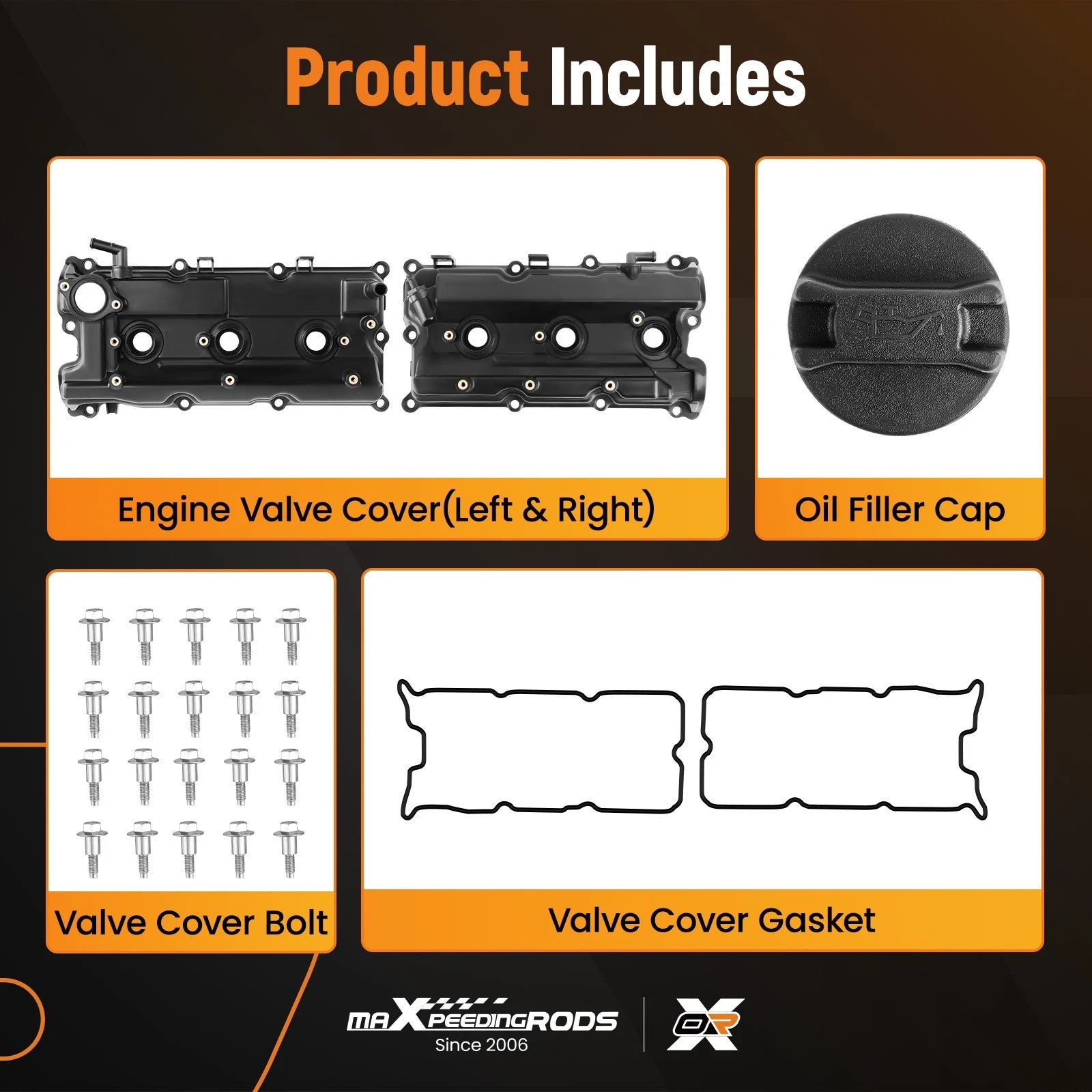 Engine Valve Cover Set for Nissan Pathfinder Infiniti QX4 3.5L (2002–2004)