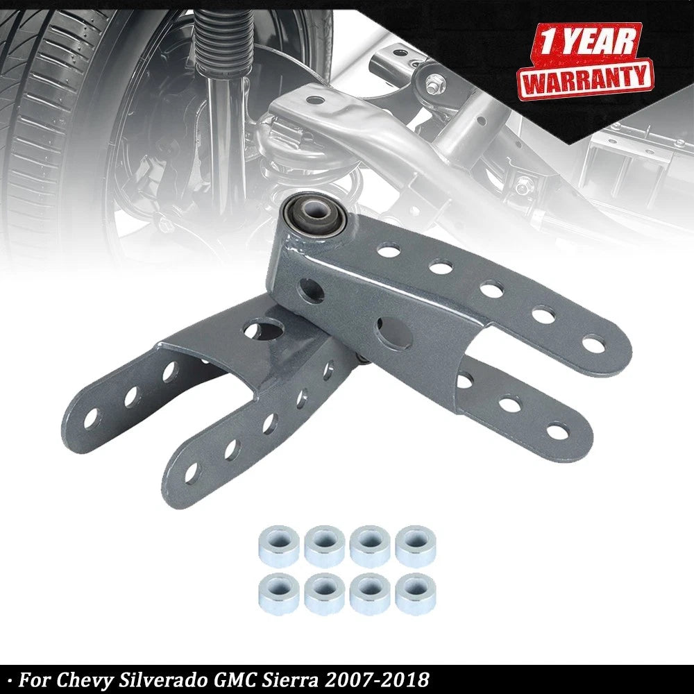 2"–3" Rear Lowering Drop Shackle Kit for Chevy Silverado GMC Sierra (2007–2018)