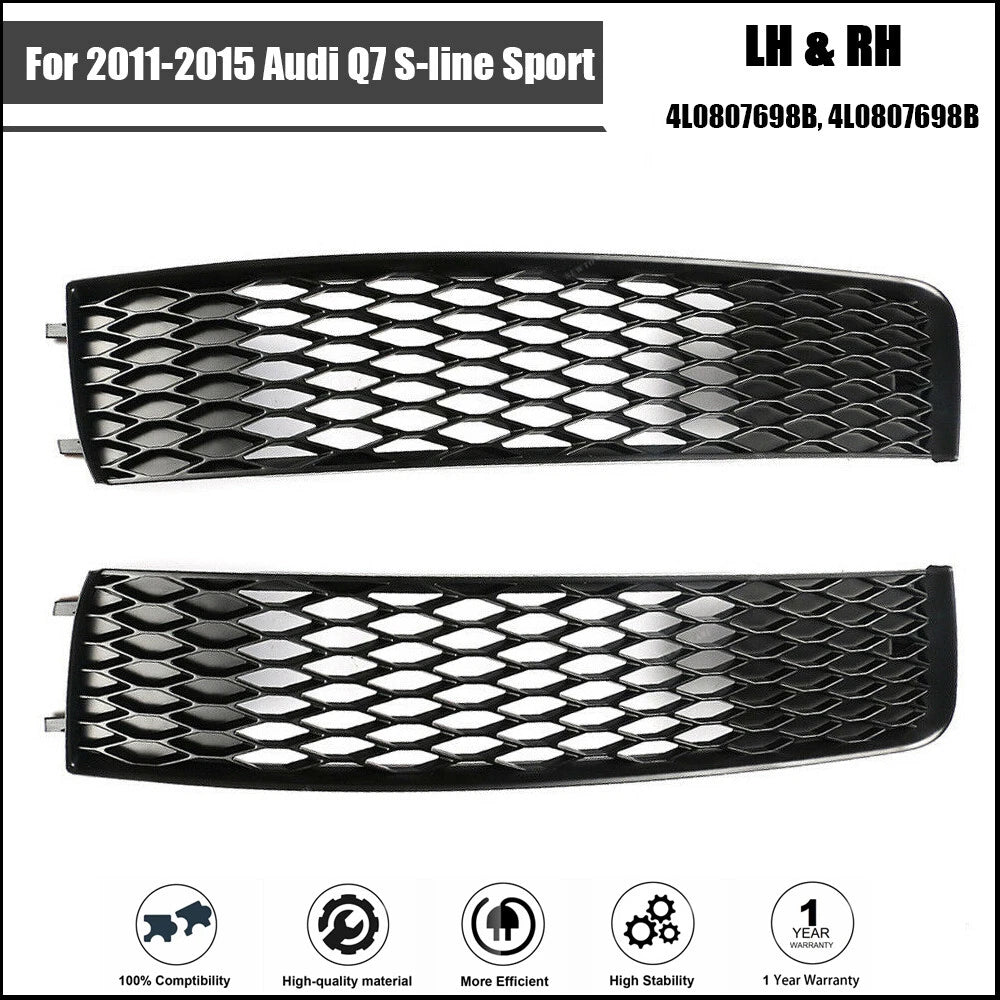 Pair Front Bumper Grille Outer Covers for Audi Q7 (2011–2015)