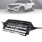 Front Radiator Grille for Ford Explorer XLT (2020–2021) Gloss Black Chrome