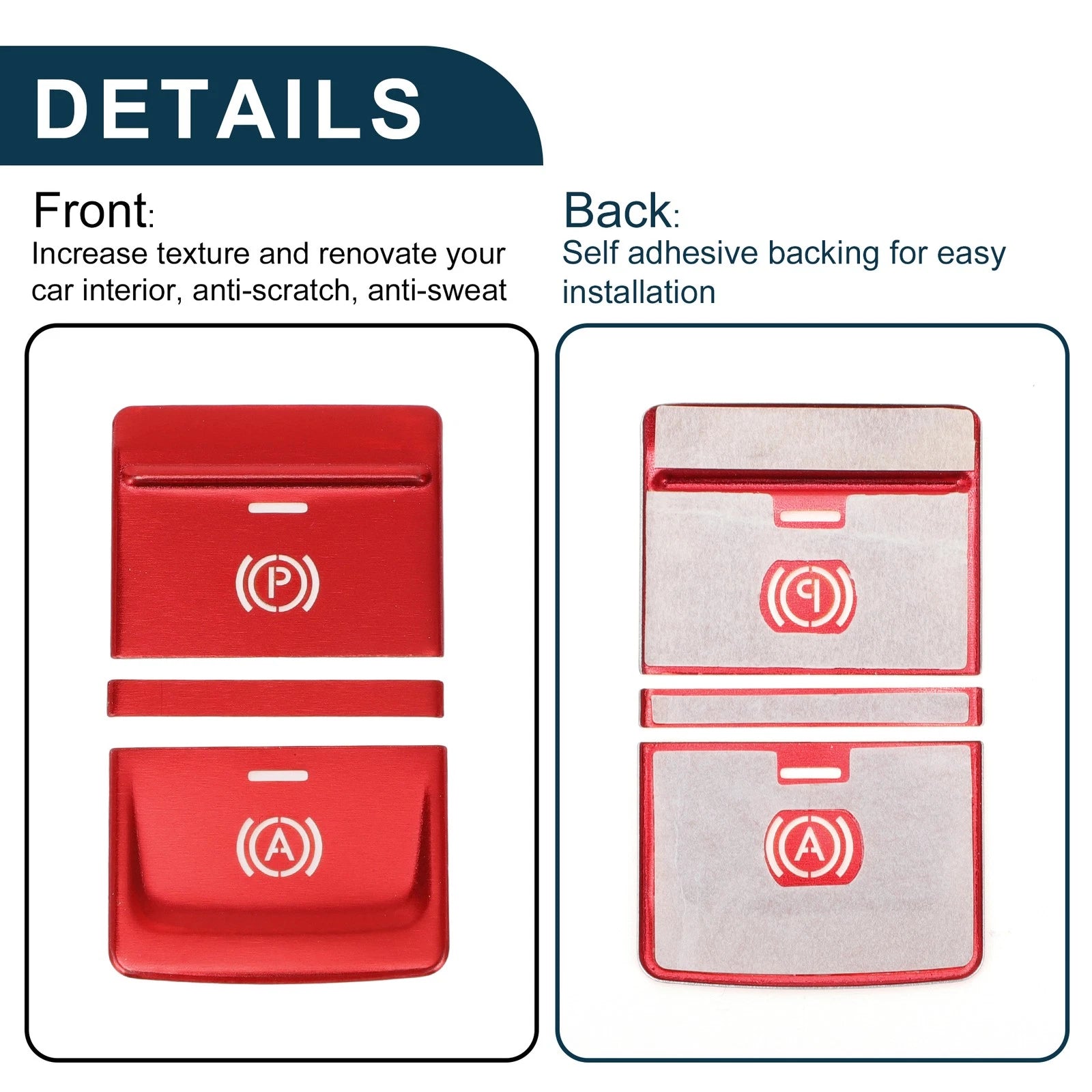 Electronic Parking Brake Switch Button Sticker for Audi Q3 (2019–2020) Red