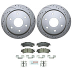 Rear Brake Kit 330mm Drilled Disc Rotors & Bosch Pads for Chevrolet GMC