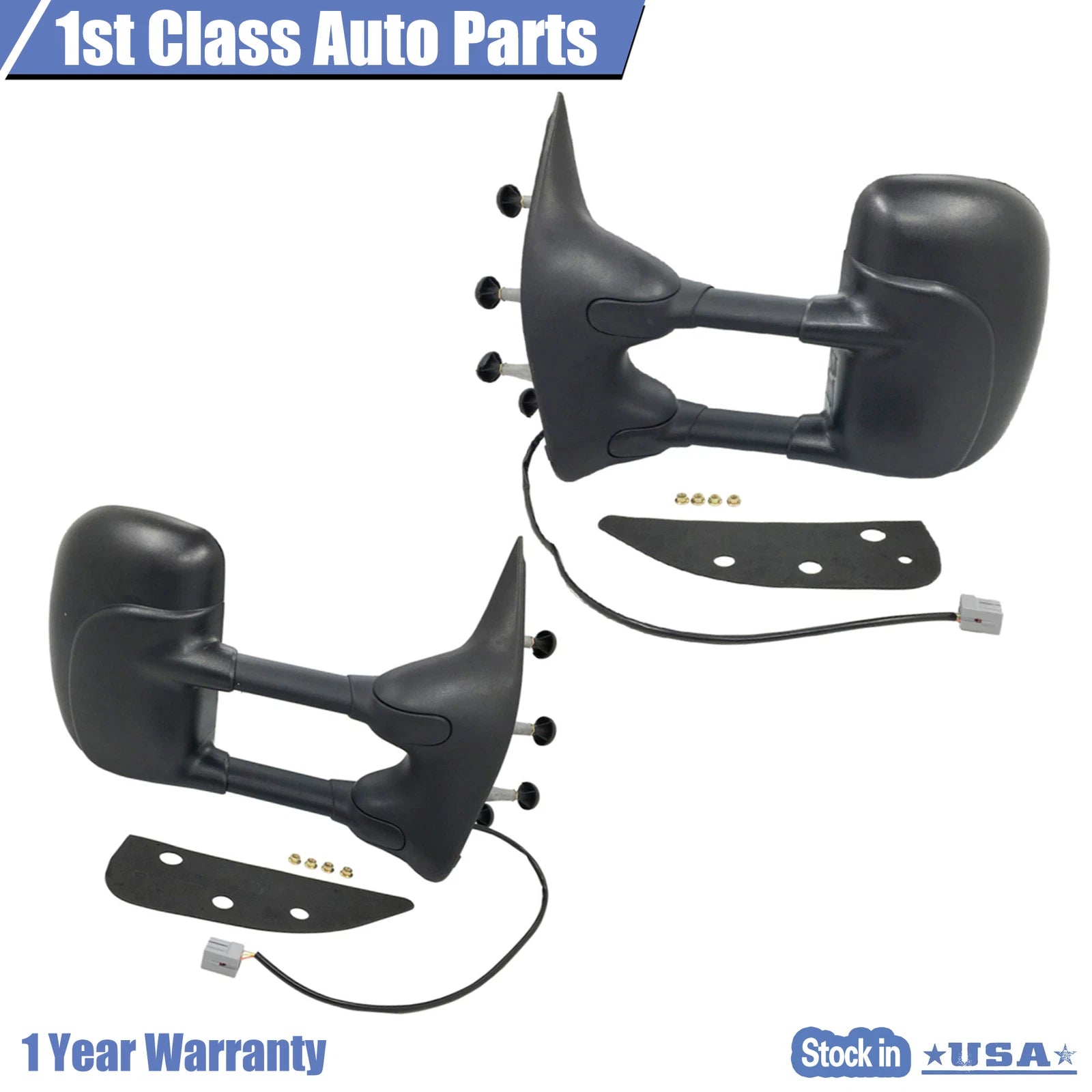 Pair Power Folding Mirrors for Ford E-350 E-450 E-150 (2009–2016)