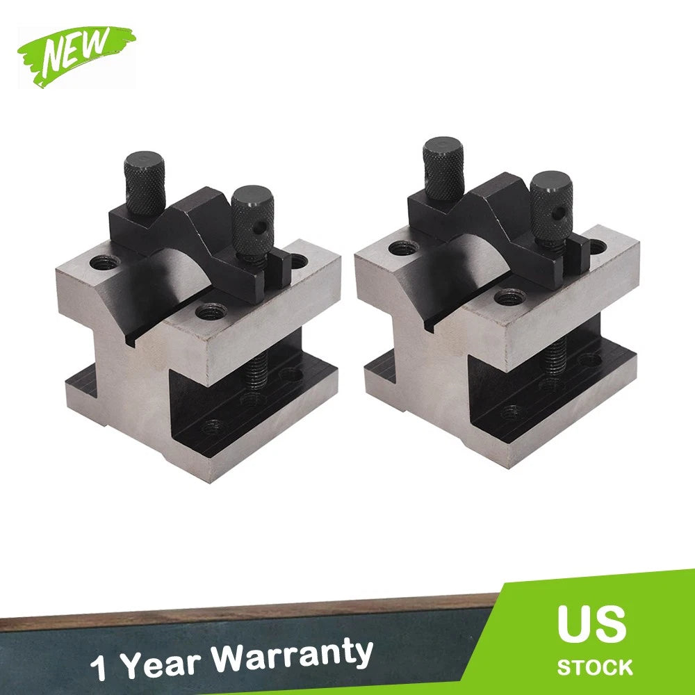 V Block & Clamp Set for Machinist Tool (2-3/8'' x 2-3/8'' x 2'')