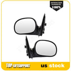 Set of 2 Black Manual Fold Exterior Mirrors for Ford F150 (1997–2004)