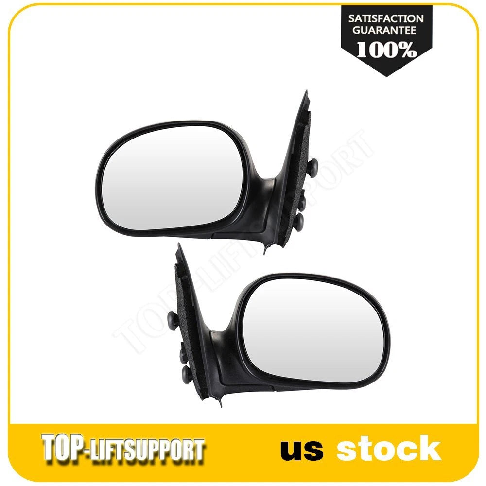 Set of 2 Black Manual Fold Exterior Mirrors for Ford F150 (1997–2004)