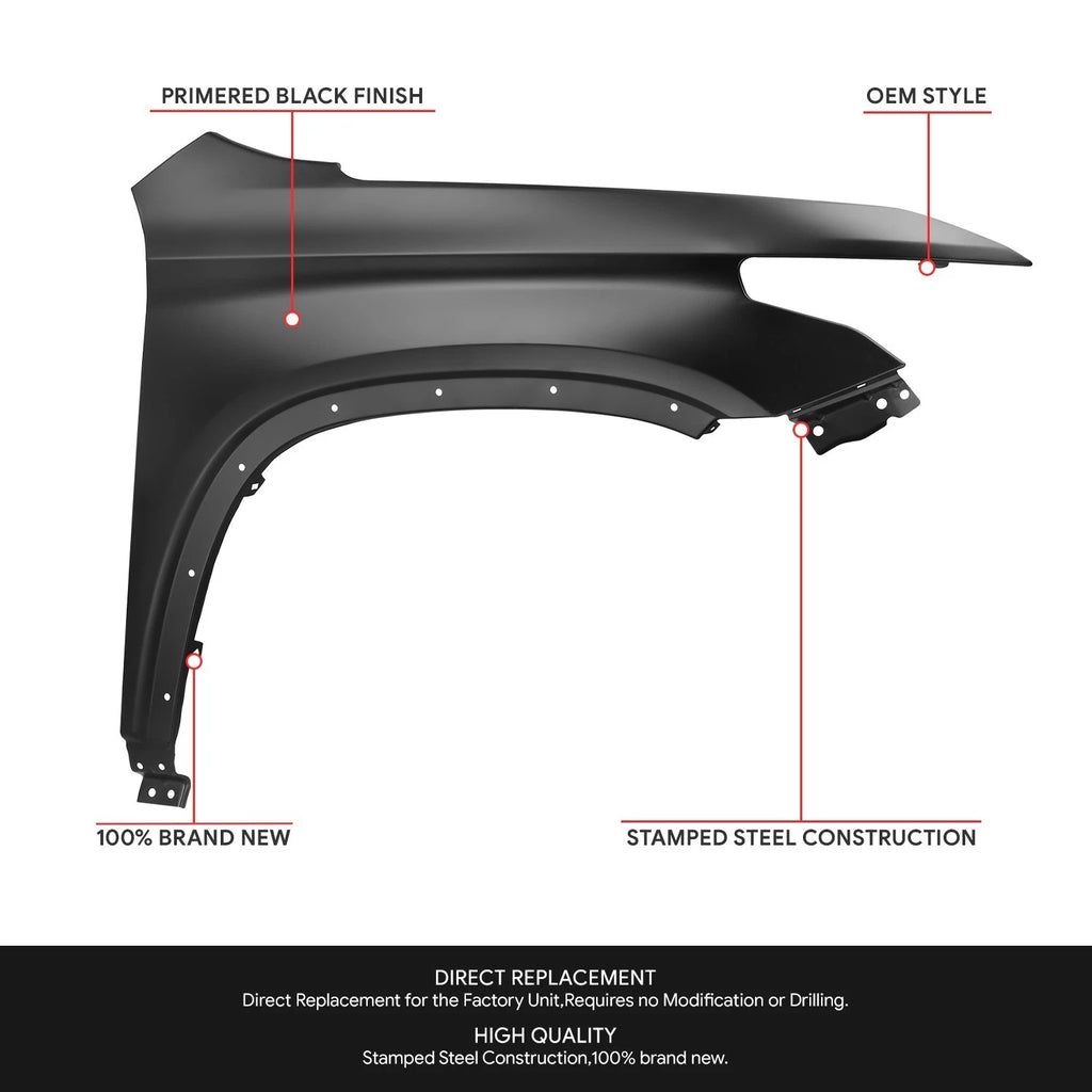 Passenger Right Fender Panel for Chevy Traverse (2018–2024) Black Primered