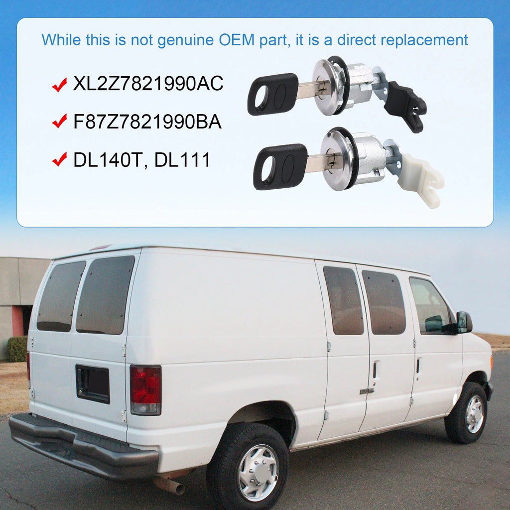 Set of 2 Door Lock Cylinders for Ford E150 E250 E350 (1992-2014)