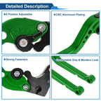 Adjustable Brake Clutch Levers for Suzuki GSXR1000 (2005–2006) Green 1 Pair