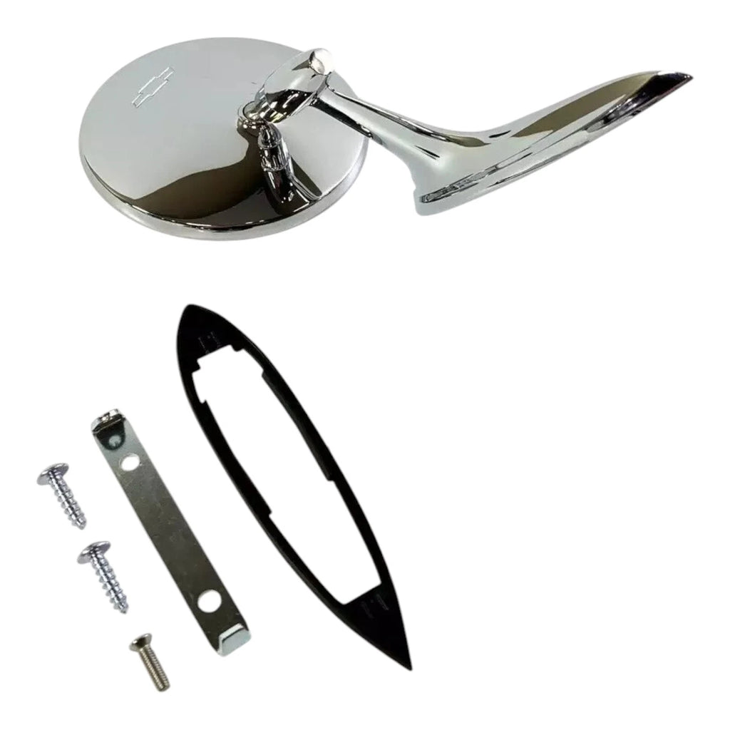 Side Mirror with Hardware Left for 1964-1965 Chevy Chevelle (Rearview)