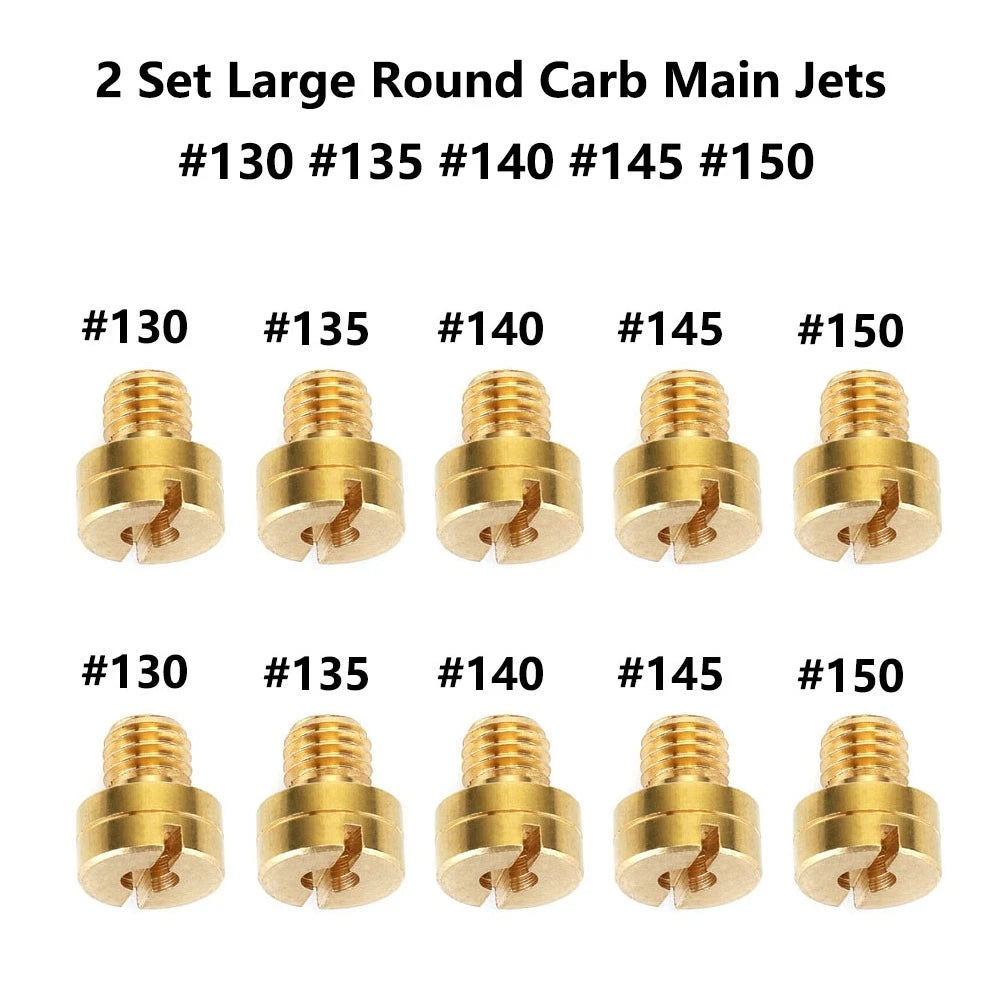 10pcs Large Round Carb Main Jet for Mikuni Carburetor (#130-135-140-145-150)