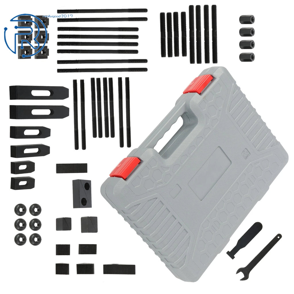 Set of 52 T-Slot 3/8"-16 Stud Thread Hold Down Clamping Kit