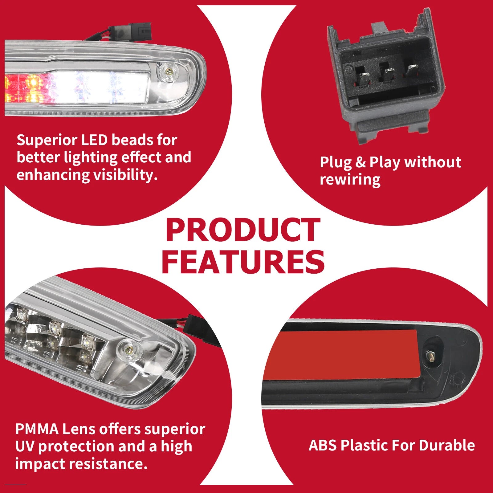 LED Third Brake Light for Chevy Silverado GMC Sierra (2007–2014)