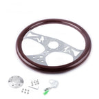 Classic Mahogany Wood Grain Steering Wheel for Universal Fit