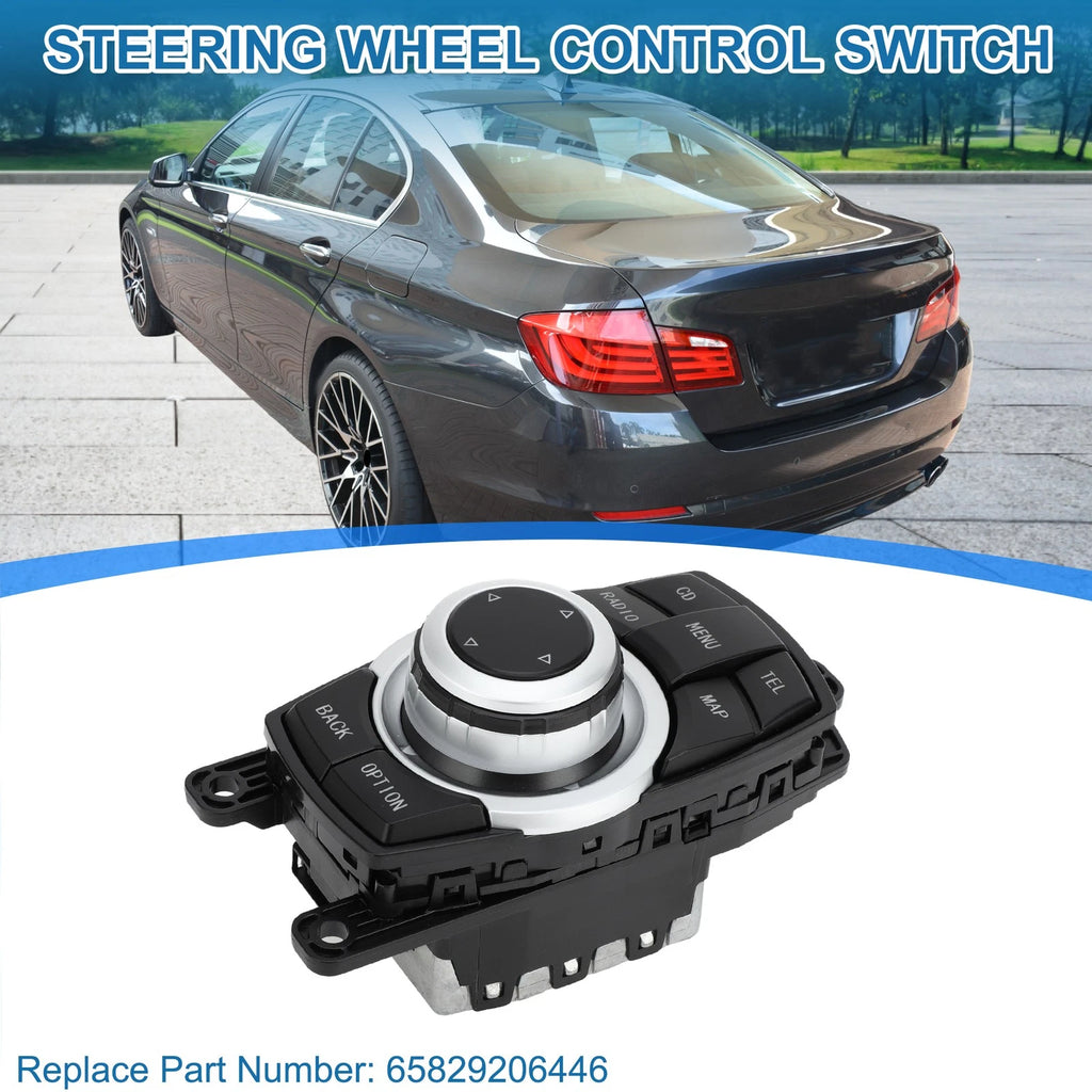 Steering Wheel Control Switch No. 65829206446 for BMW 528i (2010–2011) Black