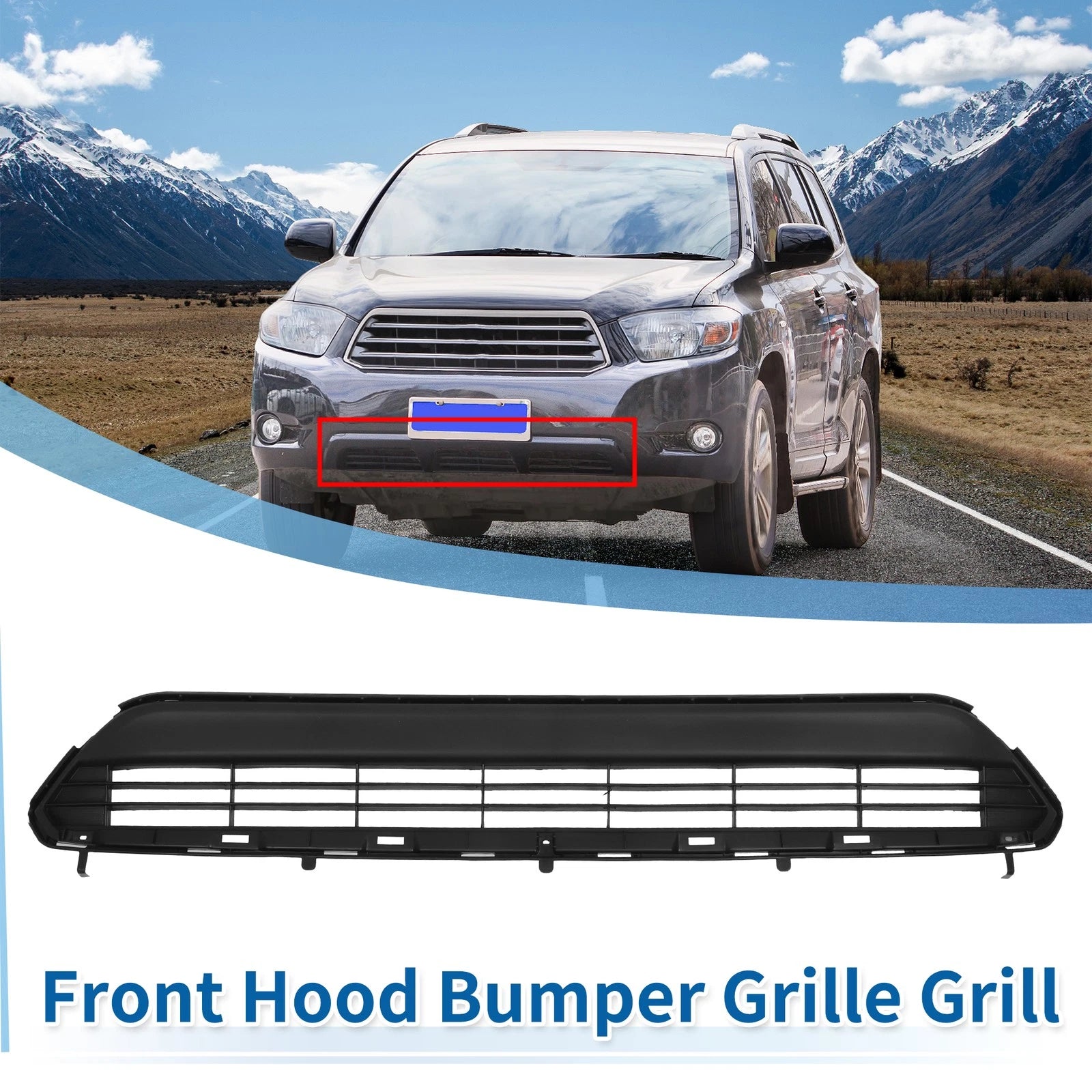 Front Hood Bumper Grille for Toyota Highlander (2011–2013) No.531120E070