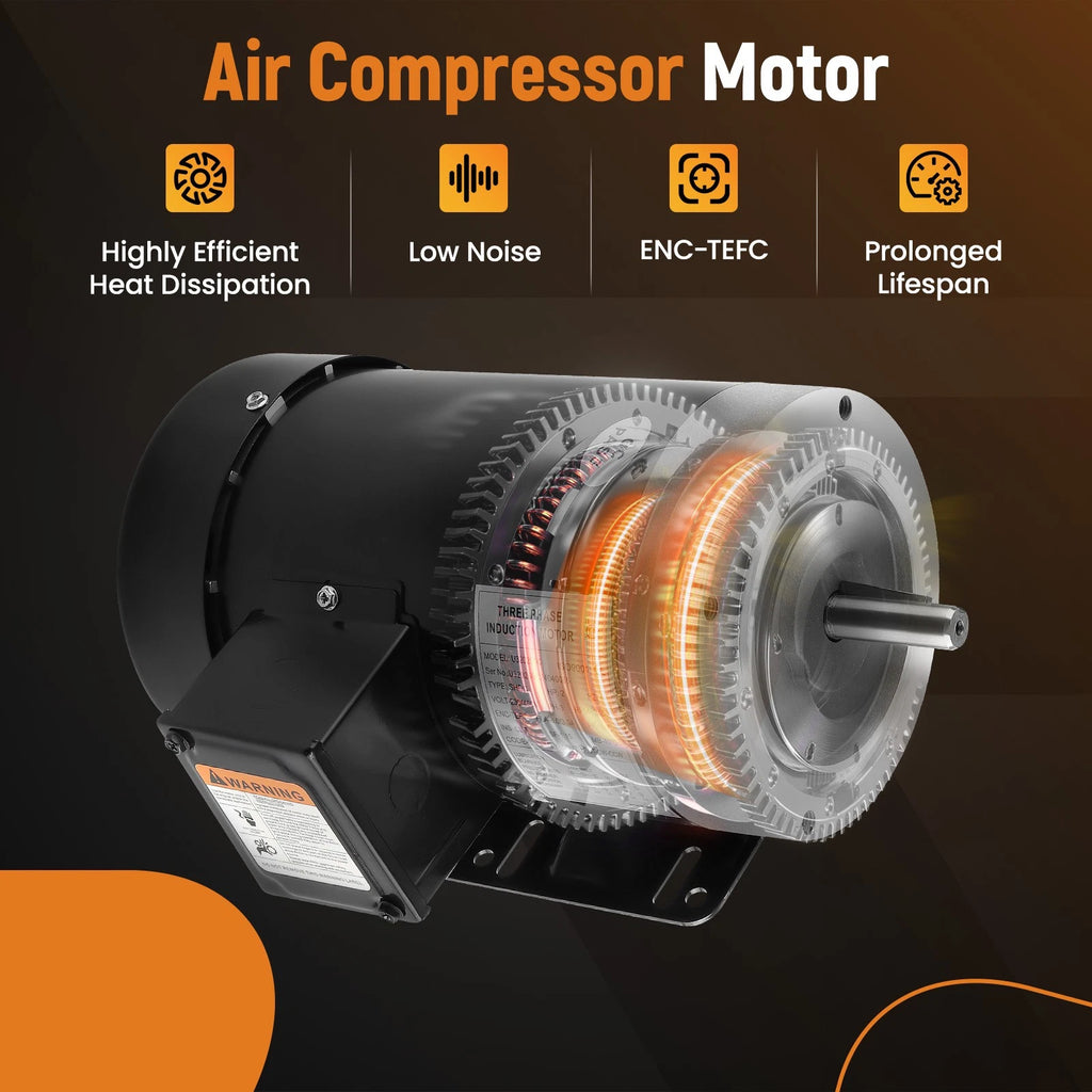 2HP Electric Motor for Compressor Duty 56C Frame 3 Phase 3450 RPM
