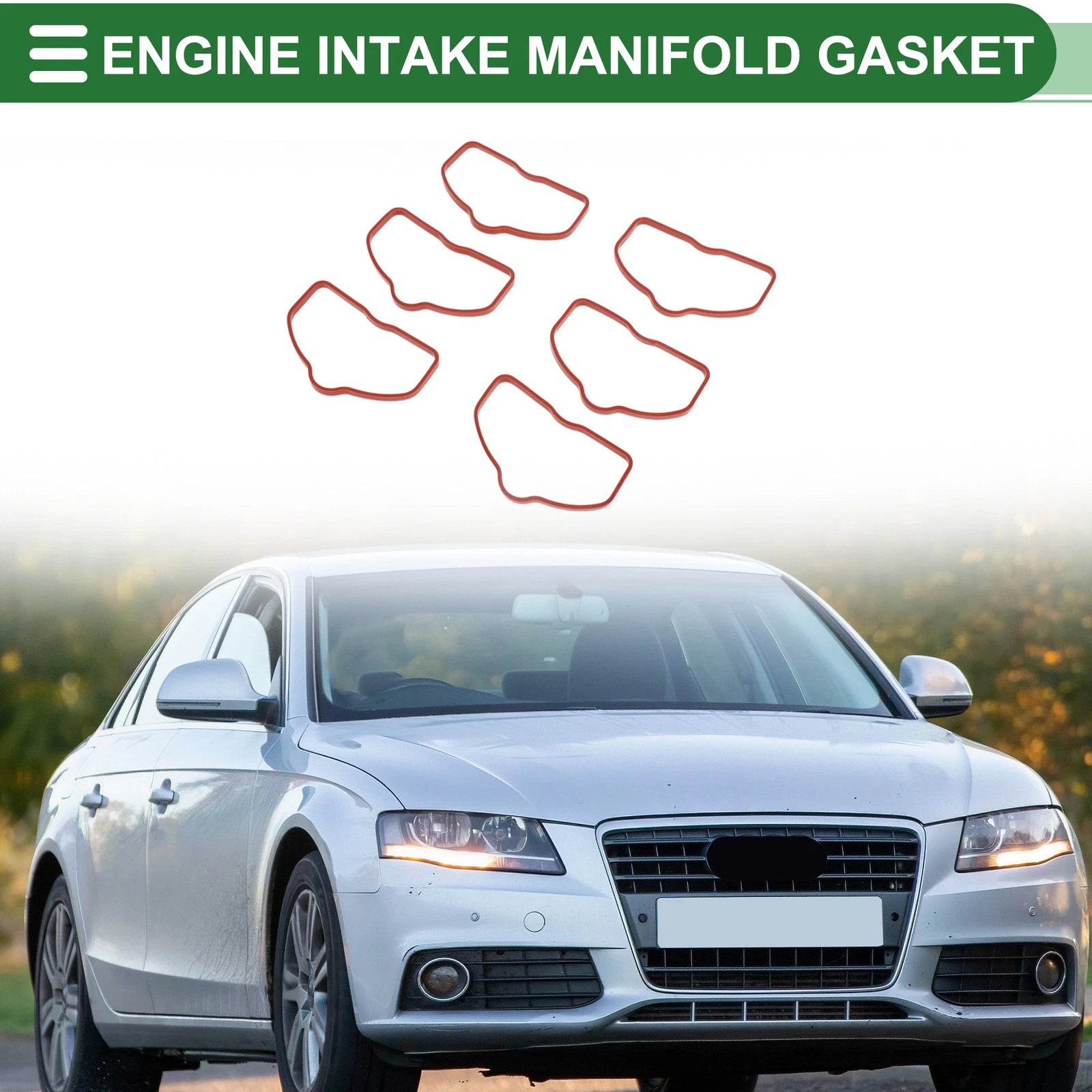 Set of 6 Lower Engine Intake Manifold Gaskets for Audi A4 (2008–2015) No. 06E129717F