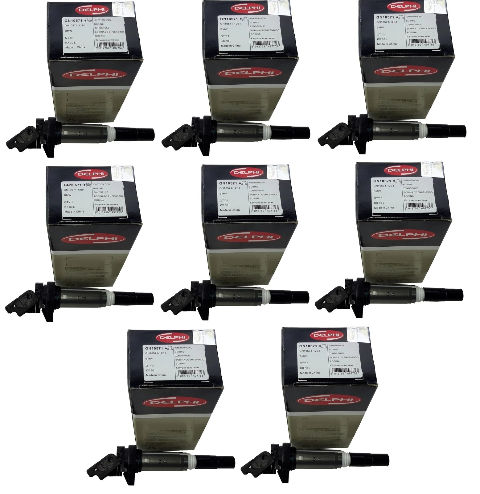 Set of 8 Ignition Coils for BMW E60 E63 E64 E65 E66 (2001–2010) GN10571