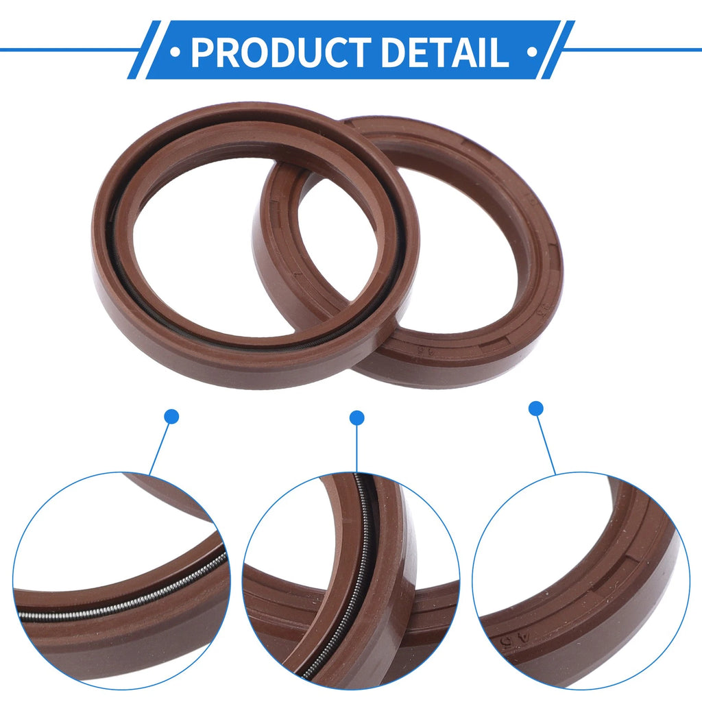 2X Oil Seal Rotary Shaft Seal for Various Models (35x45x7mm) FKM Rubber