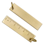 Set of 2 Engraved Brass Rulers 60mm Keychain Measuring Tool