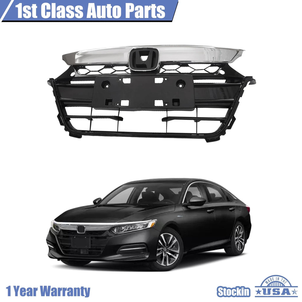 Front Black Chrome Bumper Grille for Honda Accord (2018–2019)