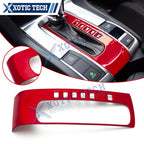 Red Console Gear Shift Box Frame Cover Decoration for Honda Civic (2016–2021)