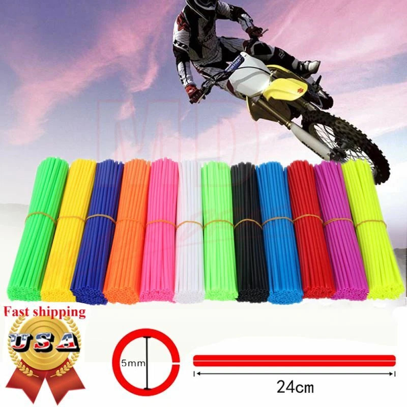 72PCS Spoke Skins Covers for Motorcycle Wheel Rim Guard Protector