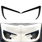 Black Front Fog Light Eyebrow Cover Trim for Tesla Model X (2015-2020)