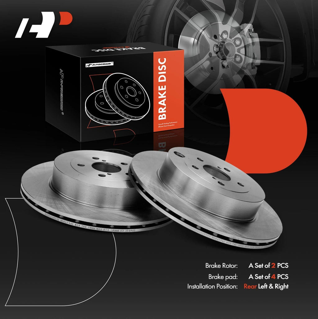 Set of 2 Rear Disc Brake Rotors for Subaru BRZ, Toyota 86 (2017–2020)