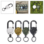 Heavy Duty Retractable Badge Reel with Carabiner Clip for Keys and ID Accessory