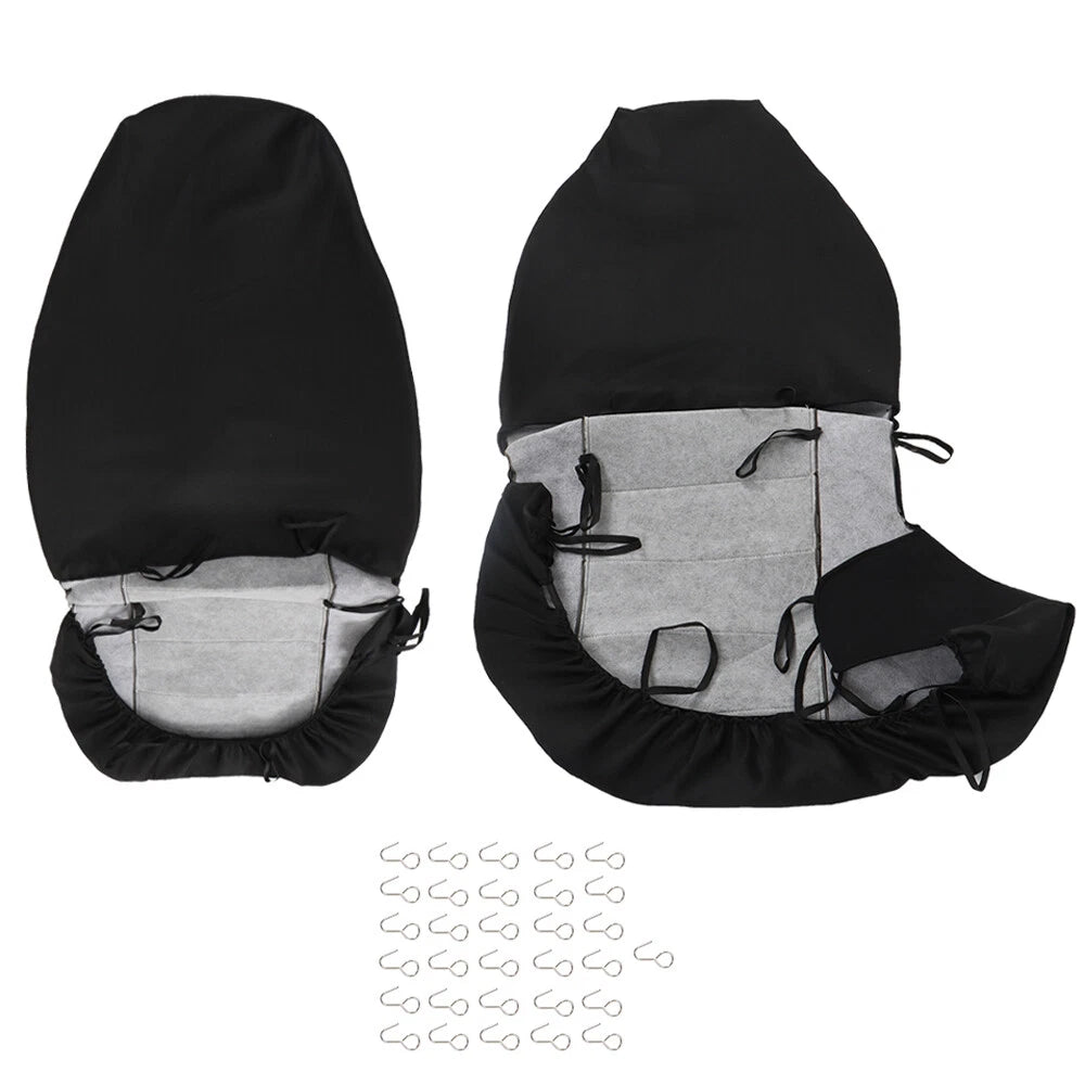 Set of 2 Car Seat Covers for Ford Ranger (1998–2003) Black/Silver High Back