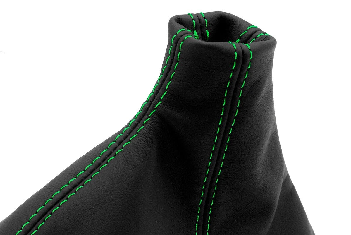 Leather Manual Shift Boot Cover for Ford Mustang GT (2010–2014) Green Stitch