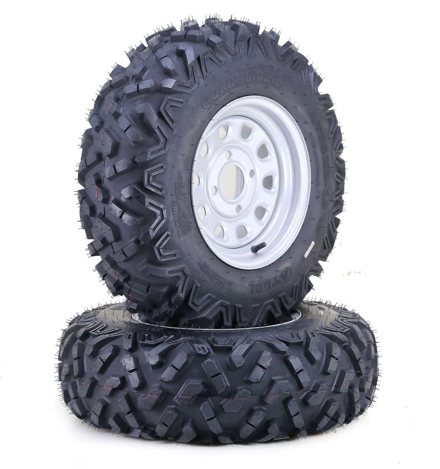 Set of 4 LIBRA ATV Tires & Wheels 26x9-12 & 26x11-12 4-110 PCD Silver