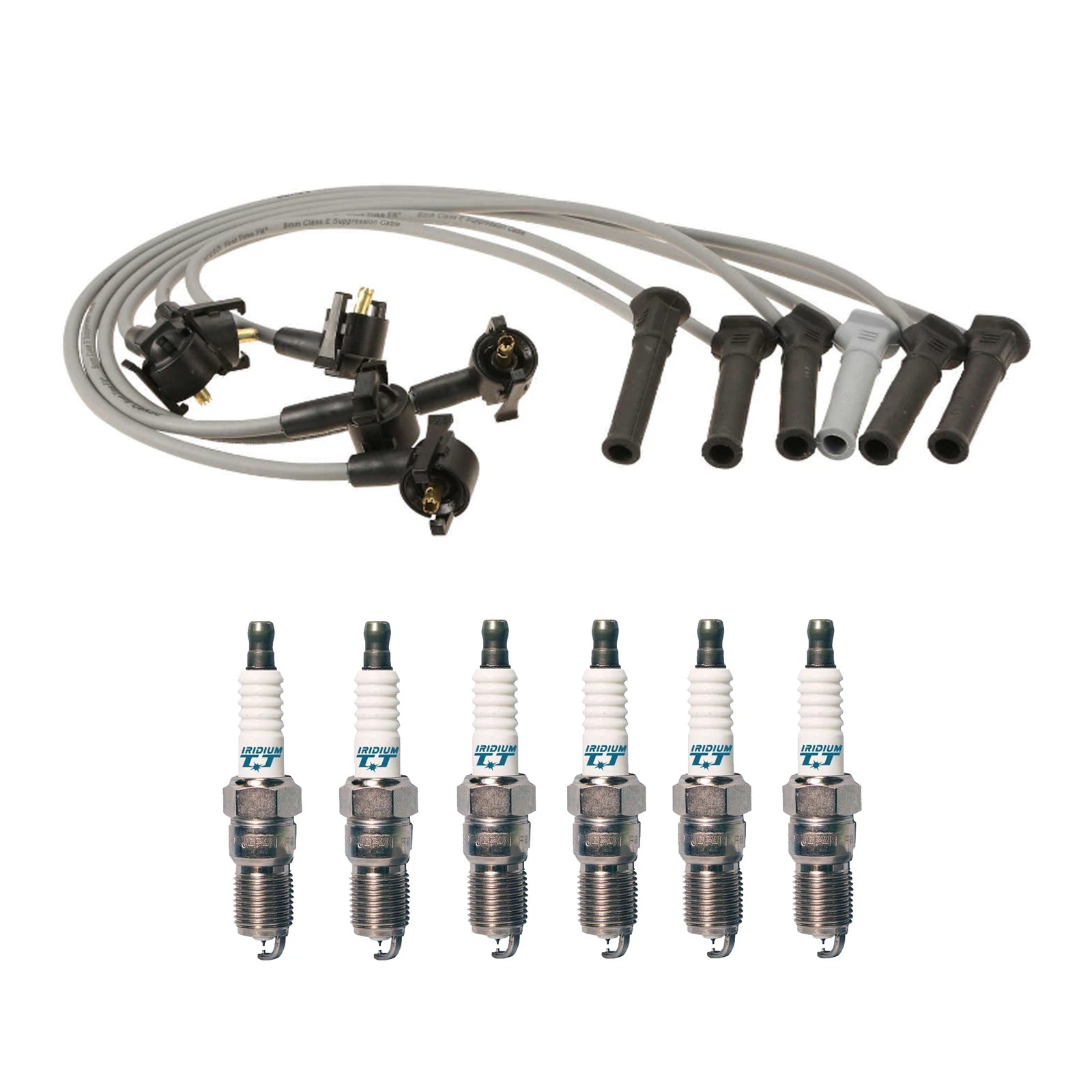 Denso 8mm Wire Set & 6 Iridium TT Spark Plugs for Ford Mazda 4.0L V6