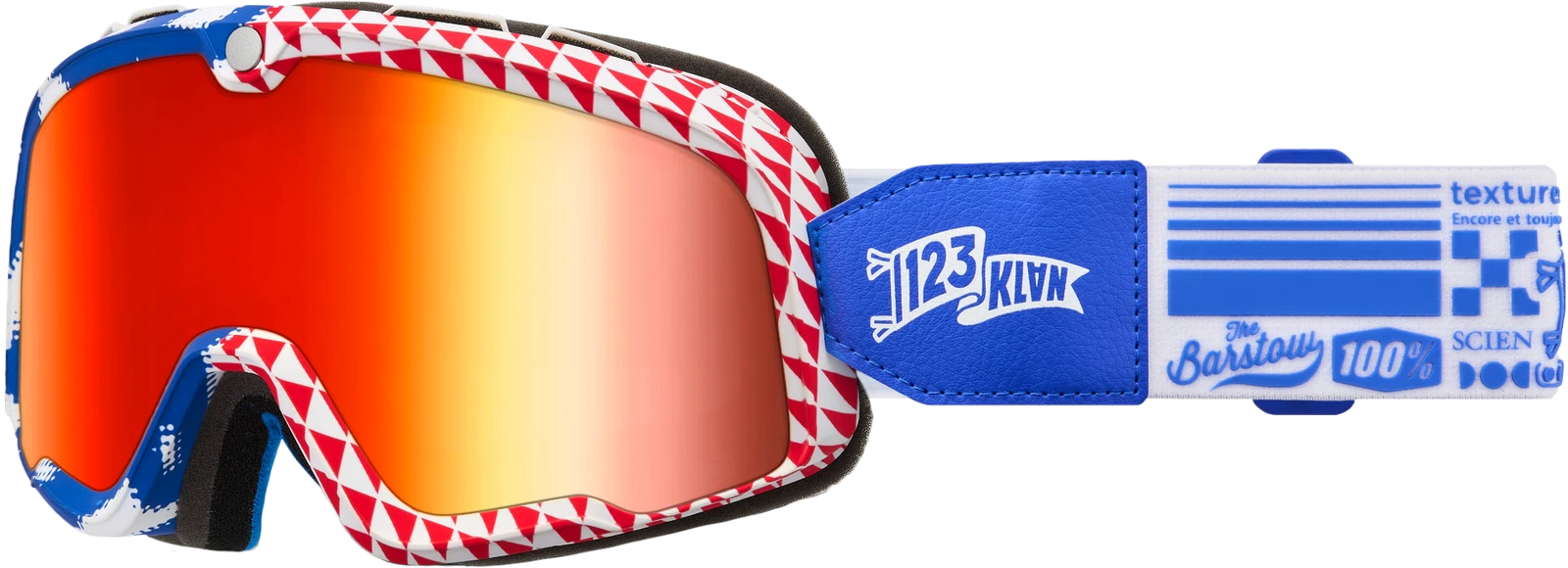 100 Percent Barstow Goggle for Offroad (Artist Series 123, Mirror Red Lens)