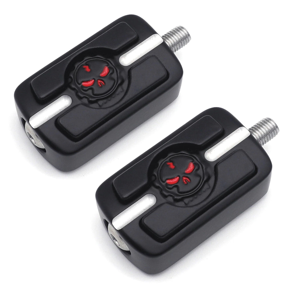 2X Black Gear Skull Shift Pegs for Harley Touring Dyna